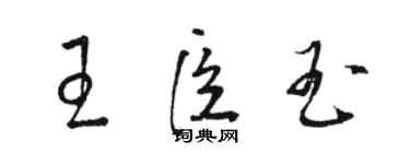 駱恆光王臣玉草書個性簽名怎么寫