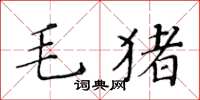 黃華生毛豬楷書怎么寫