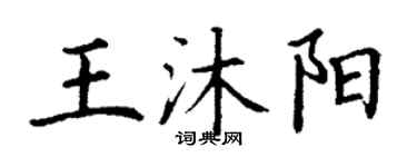 丁謙王沐陽楷書個性簽名怎么寫