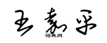 朱錫榮王嘉平草書個性簽名怎么寫