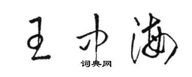 駱恆光王中海草書個性簽名怎么寫