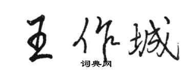 駱恆光王作城行書個性簽名怎么寫
