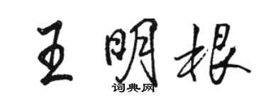 駱恆光王明根行書個性簽名怎么寫
