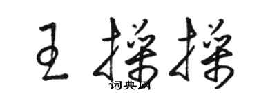 駱恆光王操操草書個性簽名怎么寫