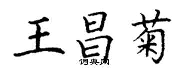 丁謙王昌菊楷書個性簽名怎么寫