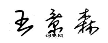 朱錫榮王景森草書個性簽名怎么寫