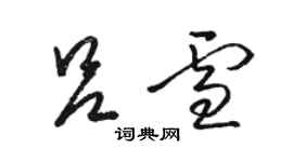 駱恆光呂雪草書個性簽名怎么寫