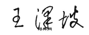 駱恆光王澤坡草書個性簽名怎么寫