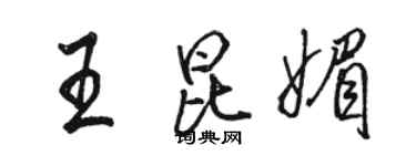 駱恆光王昆媚行書個性簽名怎么寫