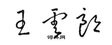 駱恆光王雲朗草書個性簽名怎么寫