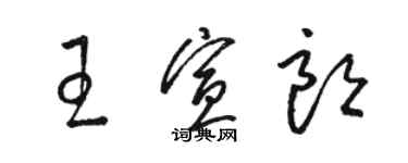 駱恆光王宣朗草書個性簽名怎么寫