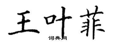 丁謙王葉菲楷書個性簽名怎么寫
