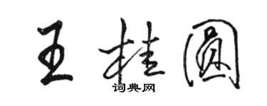 駱恆光王桂圓行書個性簽名怎么寫