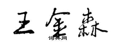 曾慶福王金森行書個性簽名怎么寫