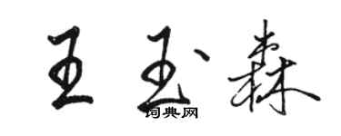 駱恆光王玉森行書個性簽名怎么寫