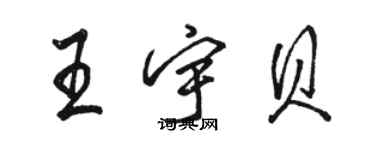 駱恆光王宇貝行書個性簽名怎么寫