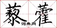 丁謙藜藿楷書怎么寫