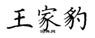 丁謙王家豹楷書個性簽名怎么寫