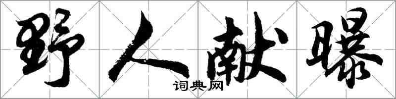 胡問遂野人獻曝行書怎么寫