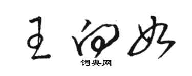 駱恆光王向如草書個性簽名怎么寫