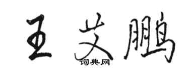 駱恆光王艾鵬行書個性簽名怎么寫