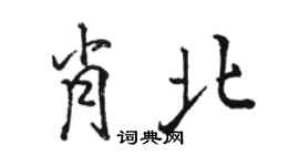 駱恆光肖北行書個性簽名怎么寫