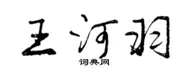 曾慶福王河羽行書個性簽名怎么寫