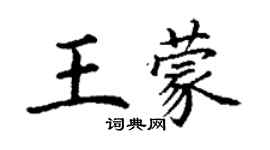 丁謙王蒙楷書個性簽名怎么寫