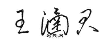 駱恆光王涵君草書個性簽名怎么寫