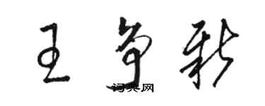 駱恆光王爭新草書個性簽名怎么寫