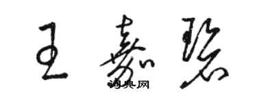 駱恆光王嘉碧草書個性簽名怎么寫