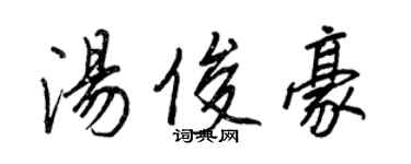 王正良湯俊豪行書個性簽名怎么寫