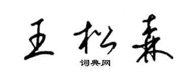 梁錦英王松森草書個性簽名怎么寫