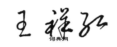 駱恆光王祥紅草書個性簽名怎么寫