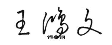 駱恆光王鴻文草書個性簽名怎么寫