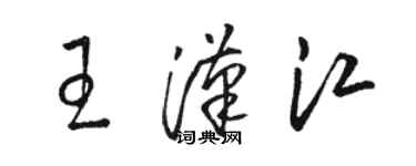 駱恆光王漢江草書個性簽名怎么寫