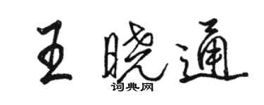 駱恆光王曉通行書個性簽名怎么寫