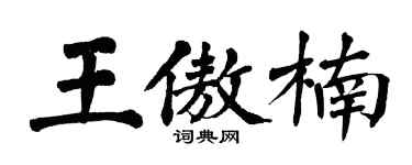 翁闓運王傲楠楷書個性簽名怎么寫