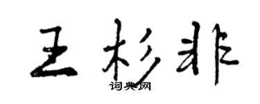 曾慶福王杉非行書個性簽名怎么寫