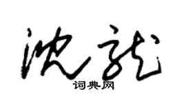 朱錫榮沈龍草書個性簽名怎么寫