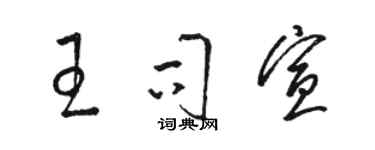 駱恆光王司宣草書個性簽名怎么寫