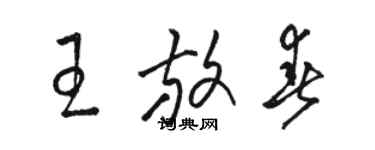 駱恆光王放春草書個性簽名怎么寫