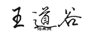 駱恆光王道谷行書個性簽名怎么寫