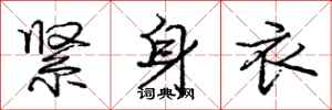 龐中華緊身衣行書怎么寫
