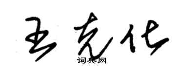 朱錫榮王克化草書個性簽名怎么寫