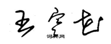 朱錫榮王寒花草書個性簽名怎么寫