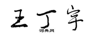 曾慶福王丁宇行書個性簽名怎么寫