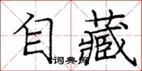 龐中華自藏楷書怎么寫