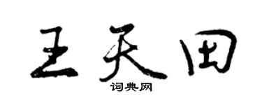 曾慶福王天田行書個性簽名怎么寫