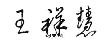 駱恆光王祥慧草書個性簽名怎么寫